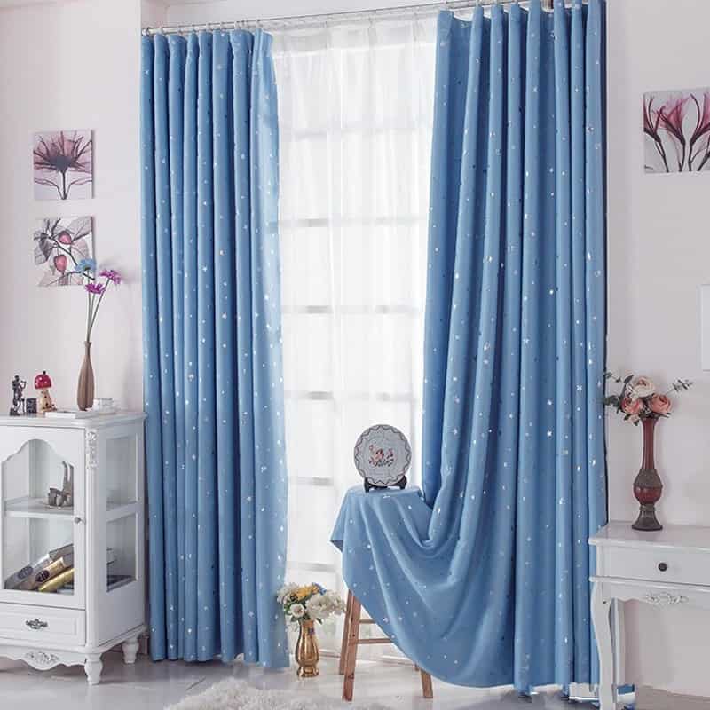 chọn rèm xanh dương theo nội thất